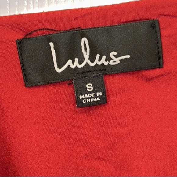 Lulu’s Bewitching Beauty Red Floral Print Satin Asymmetrical Slip Dress - Picture 5 of 6